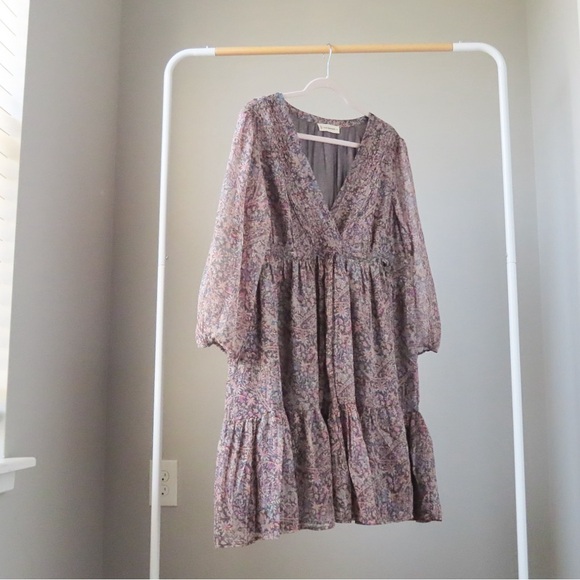 Lucky Brand Printed Chiffon Midi Dress - Size XL | Effortlessly Elegant - Picture 3 of 4